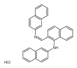 N-(naphthalen-2-yl)-2-((naphthalen-2-ylimino)methyl)naphthalen-1-amine hydrochloride结构式