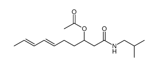 N-isobutyl-3-acetoxy-6,8-decadienamide Structure