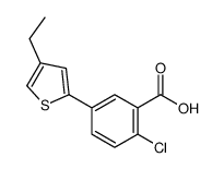 2-chloro-5-(4-ethylthiophen-2-yl)benzoic acid结构式