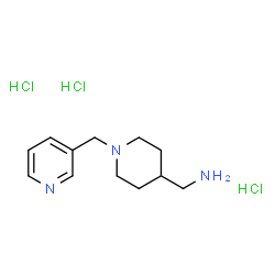 [1-(Pyridin-3-ylmethyl)piperidin-4-yl]methanamine trihydrochloride structure