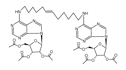 di-(2',3',5'-tri-O-acetyladenosin-N6-yl)dodec-6-ene Structure