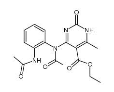 4-N-(2'-acetamidophenylene)acetamido-5-ethoxycarbonyl-1,2-dihydro-6-methyl-2-oxopyrimidine结构式