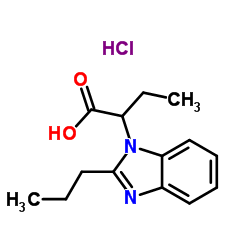 2-(2-Propyl-1H-benzimidazol-1-yl)butanoic acid hydrochloride (1:1)结构式