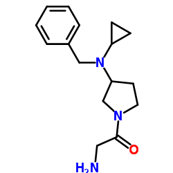 2-Amino-1-{3-[benzyl(cyclopropyl)amino]-1-pyrrolidinyl}ethanone Structure
