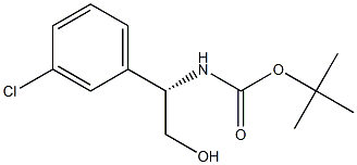(S)-(1-(3-氯苯基)-2-羟乙基)氨基甲酸叔丁酯结构式