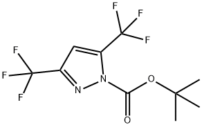 3,5-Bis-trifluoromethyl-pyrazole-1-carboxylic acid tert-butyl ester结构式