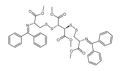 (3R,7R,8S,12R)-tetramethyl 1,1,14,14-tetraphenyl-5,6,9,10-tetrathia-2,13-diazatetradeca-1,13-diene-3,7,8,12-tetracarboxylate结构式