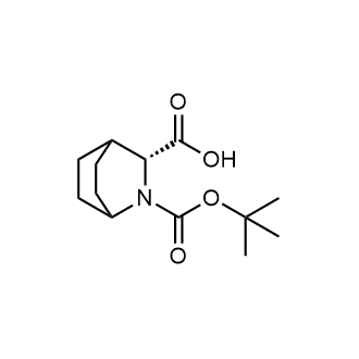 (R)-2-(叔丁氧羰基)-2-氮杂双环[2.2.2]辛烷-3-羧酸结构式