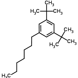 1-Heptyl-3,5-bis(2-methyl-2-propanyl)benzene结构式