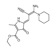 ethyl (5Z)-5-[(Z)-3-amino-2-cyano-3-piperidin-1-ylprop-2-enylidene]-2-methyl-4-oxo-1H-pyrrole-3-carboxylate Structure