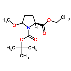 (2S)-1-TERT-BUTYL 2-ETHYL 5-METHOXYPYRROLIDINE-1,2-DICARBOXYLATE structure