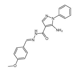 5-amino-N'-(4-methoxybenzylidene)-1-phenyl-1H-pyrazole-4-carbohydrazide结构式