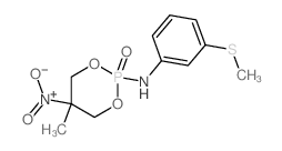 1,3,2-Dioxaphosphorinan-2-amine,5-methyl-N-[3-(methylthio)phenyl]-5-nitro-, 2-oxide Structure