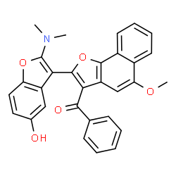 Methanone,[2-[2-(dimethylamino)-5-hydroxy-3-benzofuranyl]-5-methoxynaphtho[1,2-b]furan-3-yl]phenyl- Structure