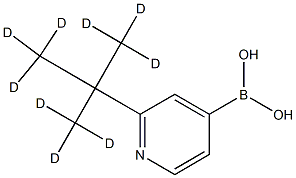 (2-(2-(methyl-d3)propan-2-yl-1,1,1,3,3,3-d6)pyridin-4-yl)boronic acid结构式