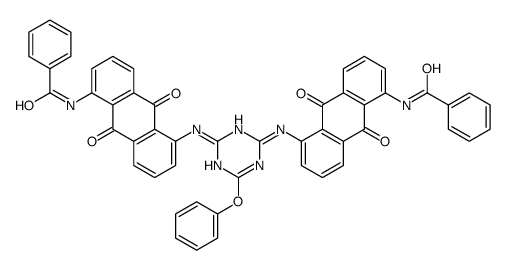 N,N'-[(6-phenoxy-1,3,5-triazine-2,4-diyl)bis[imino(9,10-dihydro-9,10-dioxoanthracene-5,1-diyl)]]bis(benzamide)结构式
