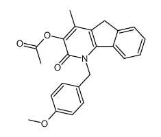 acetic acid 1-(4-methoxybenzyl)-4-methyl-2-oxo-2,5-dihydro-1H-indeno[1,2-b]pyridin-3-yl ester结构式