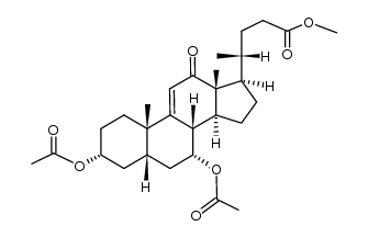 3α,7α-diacetoxy-12-oxo-5β-chol-9(11)-en-24-oic acid methyl ester结构式