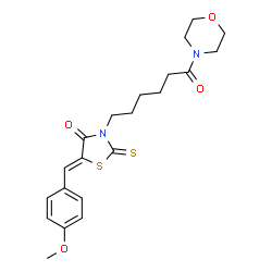 5-(4-methoxybenzylidene)-3-[6-(4-morpholinyl)-6-oxohexyl]-2-thioxo-1,3-thiazolidin-4-one结构式
