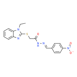 2-[(1-ethyl-1H-benzimidazol-2-yl)sulfanyl]-N'-[(E)-(4-nitrophenyl)methylidene]acetohydrazide Structure