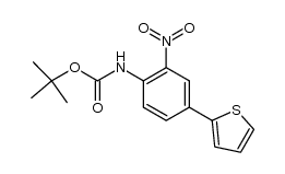 tert-butyl (2-nitro-4-(thiophen-2-yl)phenyl)carbamate结构式