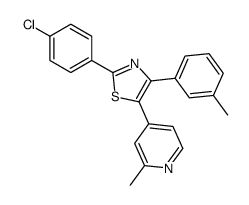 2-(4-chlorophenyl)-4-(3-methylphenyl)-5-(2-methylpyridin-4-yl)-1,3-thiazole Structure