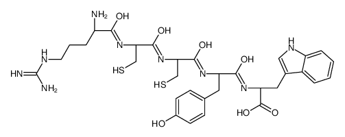 (2S)-2-[[(2S)-2-[[(2R)-2-[[(2R)-2-[[(2S)-2-amino-5-(diaminomethylideneamino)pentanoyl]amino]-3-sulfanylpropanoyl]amino]-3-sulfanylpropanoyl]amino]-3-(4-hydroxyphenyl)propanoyl]amino]-3-(1H-indol-3-yl)propanoic acid结构式