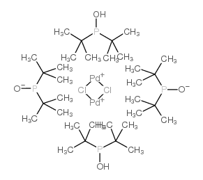二氢二-μ-氯代四(二叔丁基膦基)二钯酸盐结构式