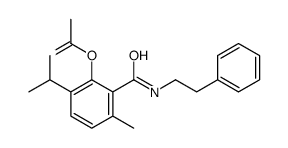 [3-methyl-2-(2-phenylethylcarbamoyl)-6-propan-2-ylphenyl] acetate Structure