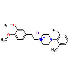 1-[2-(3,4-Dimethoxyphenyl)ethyl]-4-(2,6-dimethylphenyl)piperazin-1-ium chloride Structure