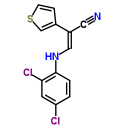 (2E)-3-[(2,4-Dichlorophenyl)amino]-2-(3-thienyl)acrylonitrile结构式