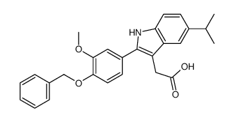 2-[2-(3-methoxy-4-phenylmethoxyphenyl)-5-propan-2-yl-1H-indol-3-yl]acetic acid结构式