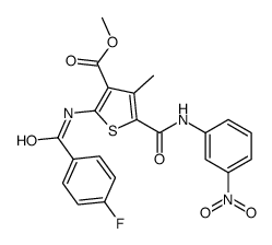 methyl 2-[(4-fluorobenzoyl)amino]-4-methyl-5-[(3-nitrophenyl)carbamoyl]thiophene-3-carboxylate结构式