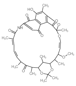 Rifamycin,25-O-deacetyl-1,4,21-trideoxy-1,4-dihydro-1,4,21-trioxo-, cyclic23,25-(1-methylethylidene acetal) (9CI)结构式