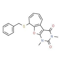 2H-Cyclohepta[4,5]furo[2,3-d]pyrimidine-2,4(3H)-dione,1,9-dihydro-1,3-dimethyl-9-[(phenylmethyl)thio]- (9CI)结构式