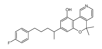 8-[4-(4-fluoro-phenyl)-1-methyl-butyl]-5,5-dimethyl-5H-chromeno[4,3-c]pyridin-10-ol结构式