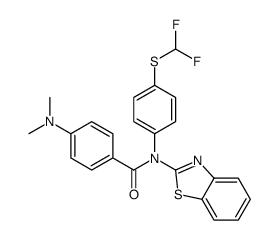 N-(1,3-benzothiazol-2-yl)-N-[4-(difluoromethylsulfanyl)phenyl]-4-(dimethylamino)benzamide结构式