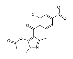 (5-acetoxy-1,3-dimethyl-1H-pyrazol-4-yl)-(2-chloro-4-nitro-phenyl)-methanone结构式