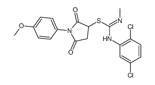 [1-(4-methoxyphenyl)-2,5-dioxopyrrolidin-3-yl] N-(2,5-dichlorophenyl)-N'-methylcarbamimidothioate结构式