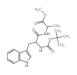 methyl 2-[[3-(1H-indol-3-yl)-2-(tert-butoxycarbonylamino)propanoyl]amino]propanoate结构式