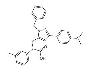 3-[2-Benzyl-5-(4-dimethylamino-phenyl)-2H-pyrazol-3-yl]-2-m-tolyl-propionic acid结构式