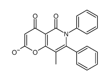 8-methyl-4,5-dioxo-6,7-diphenylpyrano[3,2-c]pyridin-2-olate结构式