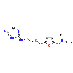 1-Cyano-3-{2-[({5-[(dimethylamino)methyl]-2-furyl}methyl)sulfanyl]ethyl}-2-methylguanidine结构式