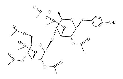 4-Aminophenyl 2,3,6-Tri-O-acetyl-4-O-(2,3,4,6-tetra-O-acetyl--D-glucopyranosyl)--D-glucopyranoside结构式