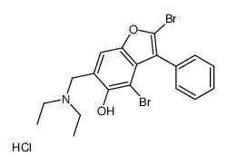 (2,4-dibromo-5-hydroxy-3-phenyl-1-benzofuran-6-yl)methyl-diethylazanium,chloride Structure