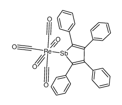 pentacarbonyl(2,3,4,5-tetraphenylstibolyl)rhenium Structure