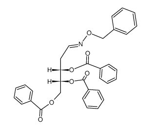 3-O,4-O,5-O-Tribenzoyl-2-deoxy-D-erythro-pentose O-benzyl oxime structure