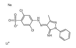 lithium,2,5-dichloro-4-[(2E)-2-(5-imino-3-methyl-1-phenylpyrazol-4-ylidene)hydrazinyl]benzenesulfonate,sodium结构式