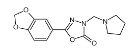 5-benzo[1,3]dioxol-5-yl-3-(pyrrolidin-1-ylmethyl)-1,3,4-oxadiazol-2-on e结构式