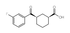 cis-3-(3-fluorobenzoyl)cyclohexane-1-carboxylic acid结构式